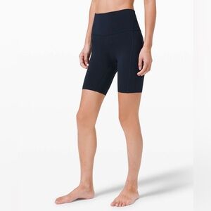 Women's Lululemon Align High Rise Short with Pockets 8" True Navy Biker Gym 10